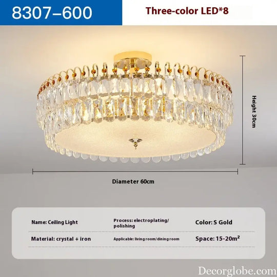 Modern Minimalist Crystal Ceiling Light - French Luxury Living Room &amp; Bedroom Lighting Dimmable Dining Room Chandelier