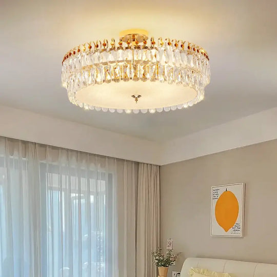 Modern Minimalist Crystal Ceiling Light - French Luxury Living Room &amp; Bedroom Lighting Dimmable Dining Room Chandelier