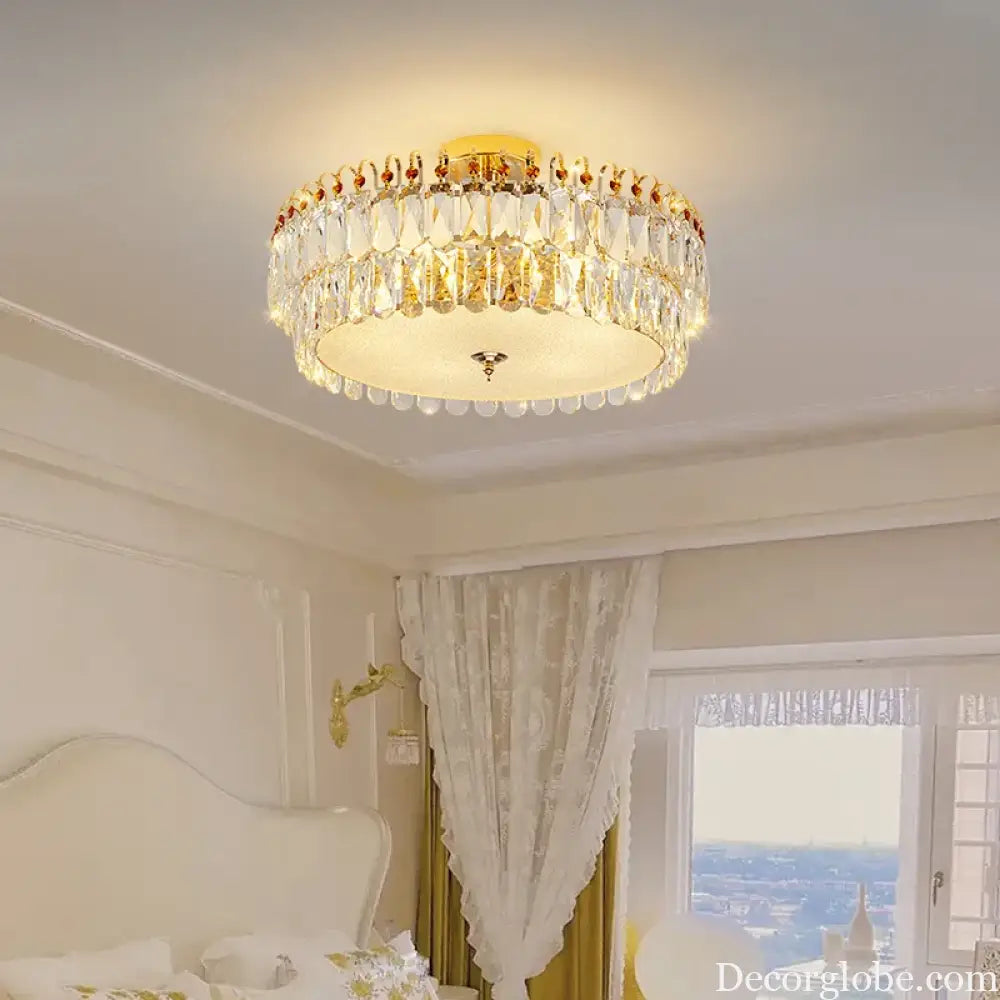 Modern Minimalist Crystal Ceiling Light - French Luxury Living Room & Bedroom Lighting Dimmable Dining Room Chandelier