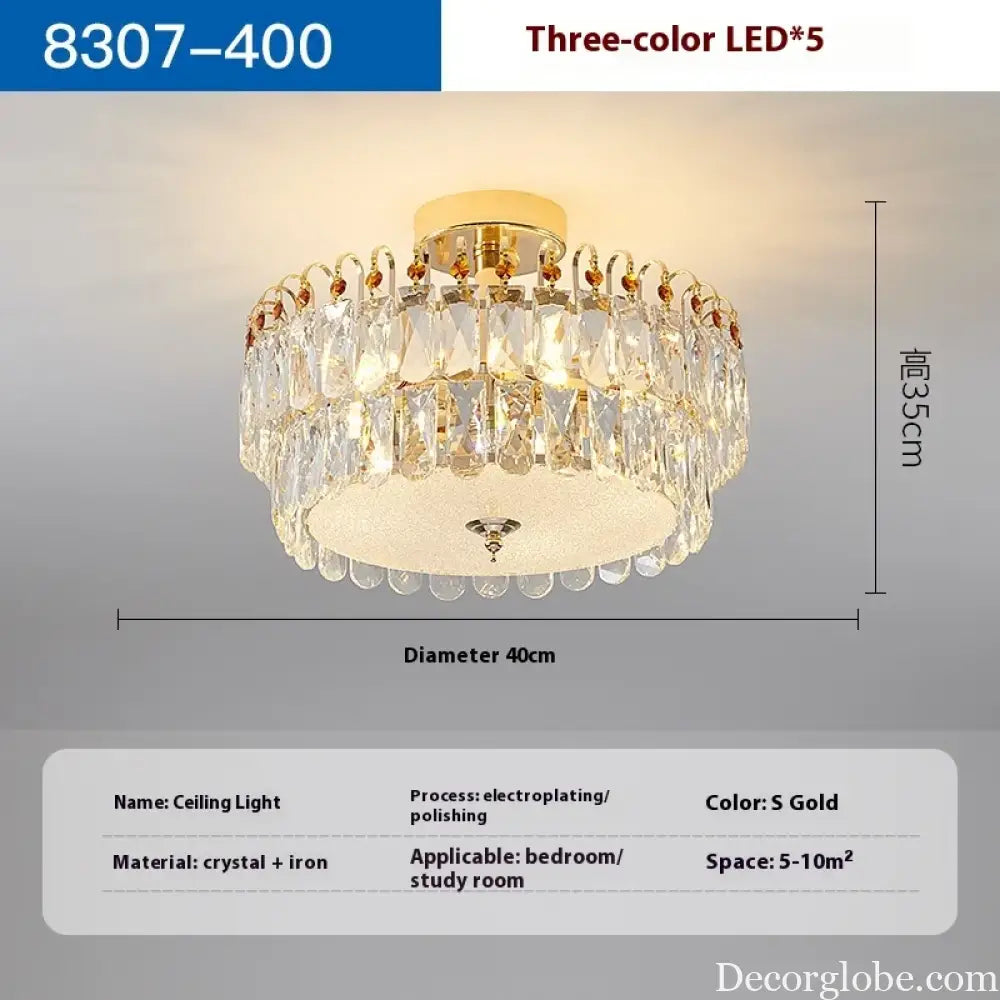 Modern Minimalist Crystal Ceiling Light - French Luxury Living Room &amp; Bedroom Lighting Dimmable Dining Room Chandelier