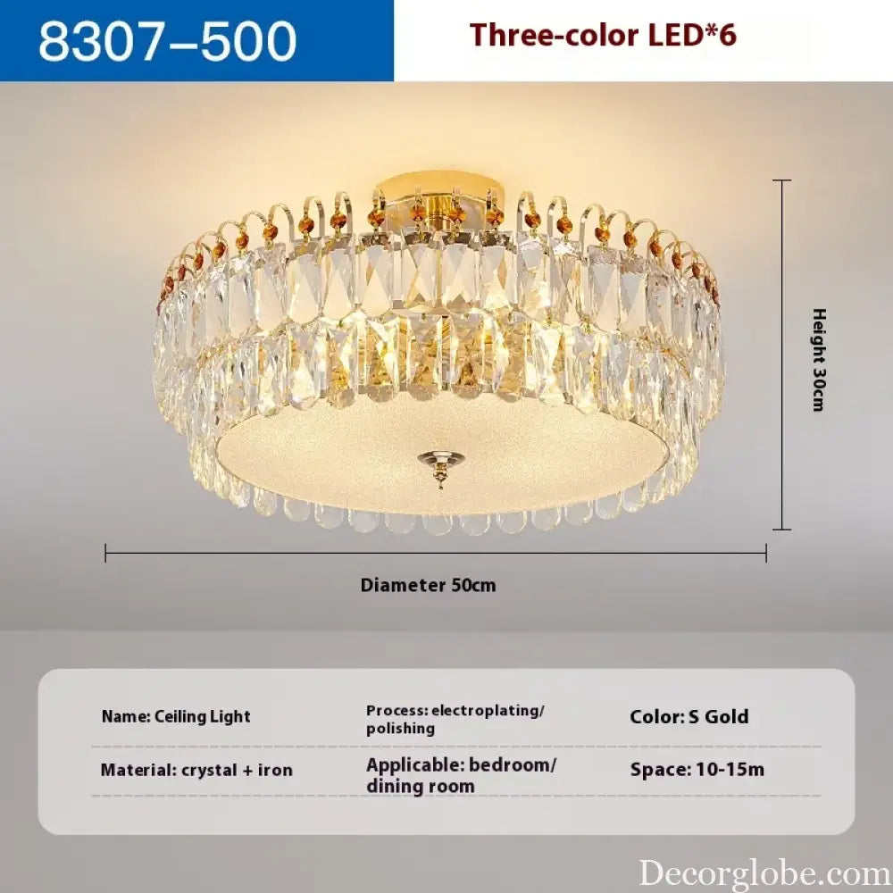 Modern Minimalist Crystal Ceiling Light - French Luxury Living Room &amp; Bedroom Lighting Dimmable Dining Room Chandelier