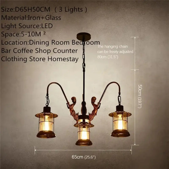 CEDRIC American Retro Pendent Lamp Industrial Wind Living Room Restaurant Loft Clothing Store Cafe Bar Box Homestay