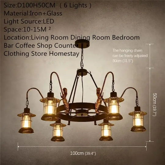 CEDRIC American Retro Pendent Lamp Industrial Wind Living Room Restaurant Loft Clothing Store Cafe Bar Box Homestay