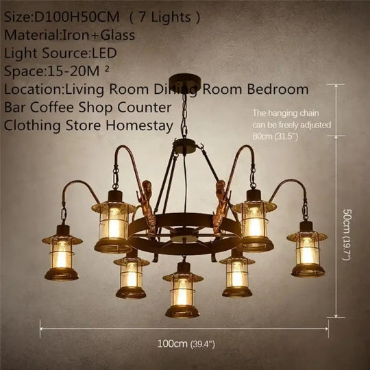 CEDRIC American Retro Pendent Lamp Industrial Wind Living Room Restaurant Loft Clothing Store Cafe Bar Box Homestay