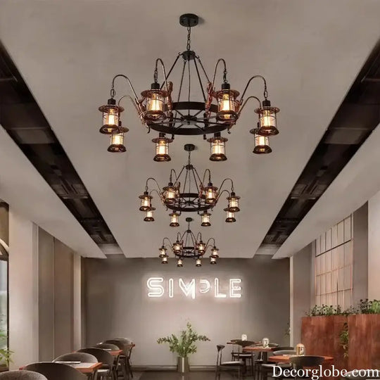 CEDRIC American Retro Pendent Lamp Industrial Wind Living Room Restaurant Loft Clothing Store Cafe Bar Box Homestay