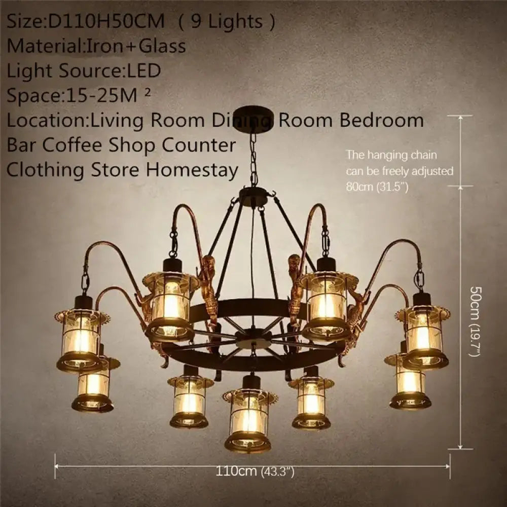 CEDRIC American Retro Pendent Lamp Industrial Wind Living Room Restaurant Loft Clothing Store Cafe Bar Box Homestay