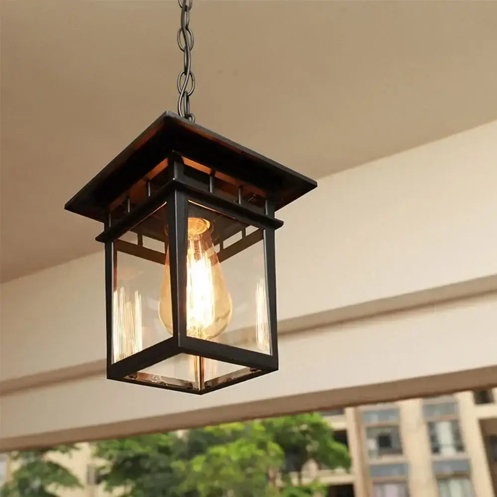 Vintage E27 Outdoor Waterproof and Rust-proof Courtyard Lamp Corridor Aisle Balcony Chandelier Villa Garden Pendant