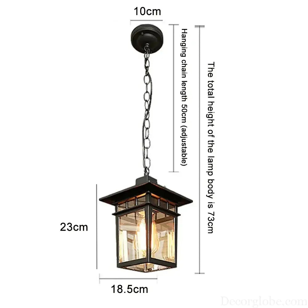 Vintage E27 Outdoor Waterproof and Rust-proof Courtyard Lamp Corridor Aisle Balcony Chandelier Villa Garden Pendant