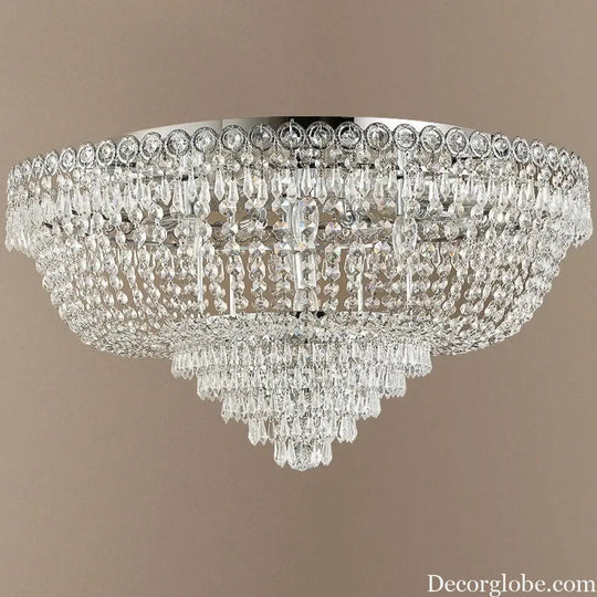 Modern American Style LED Crystal Lamp Circular Home Decoration Living Room Bedroom Dining Room Hotel Ceiling Ceiling