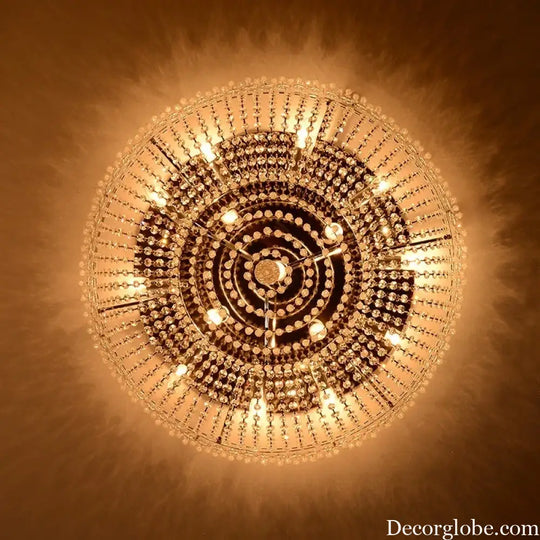 Modern American Style LED Crystal Lamp Circular Home Decoration Living Room Bedroom Dining Room Hotel Ceiling Ceiling