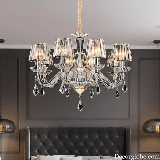 European-Style Living Room Crystal Chandelier 2024 Simple Modern Bedroom Study Lamp Light Luxury Villa Dining Room Main