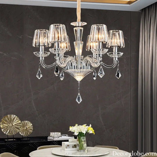 European-Style Living Room Crystal Chandelier 2024 Simple Modern Bedroom Study Lamp Light Luxury Villa Dining Room Main