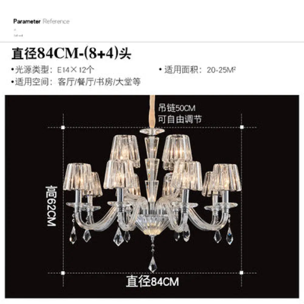 European-Style Living Room Crystal Chandelier 2024 Simple Modern Bedroom Study Lamp Light Luxury Villa Dining Room Main