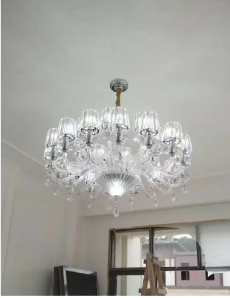 European-Style Living Room Crystal Chandelier 2024 Simple Modern Bedroom Study Lamp Light Luxury Villa Dining Room Main
