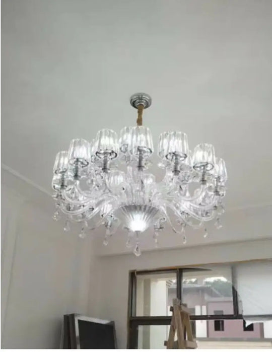 European-Style Living Room Crystal Chandelier 2024 Simple Modern Bedroom Study Lamp Light Luxury Villa Dining Room Main