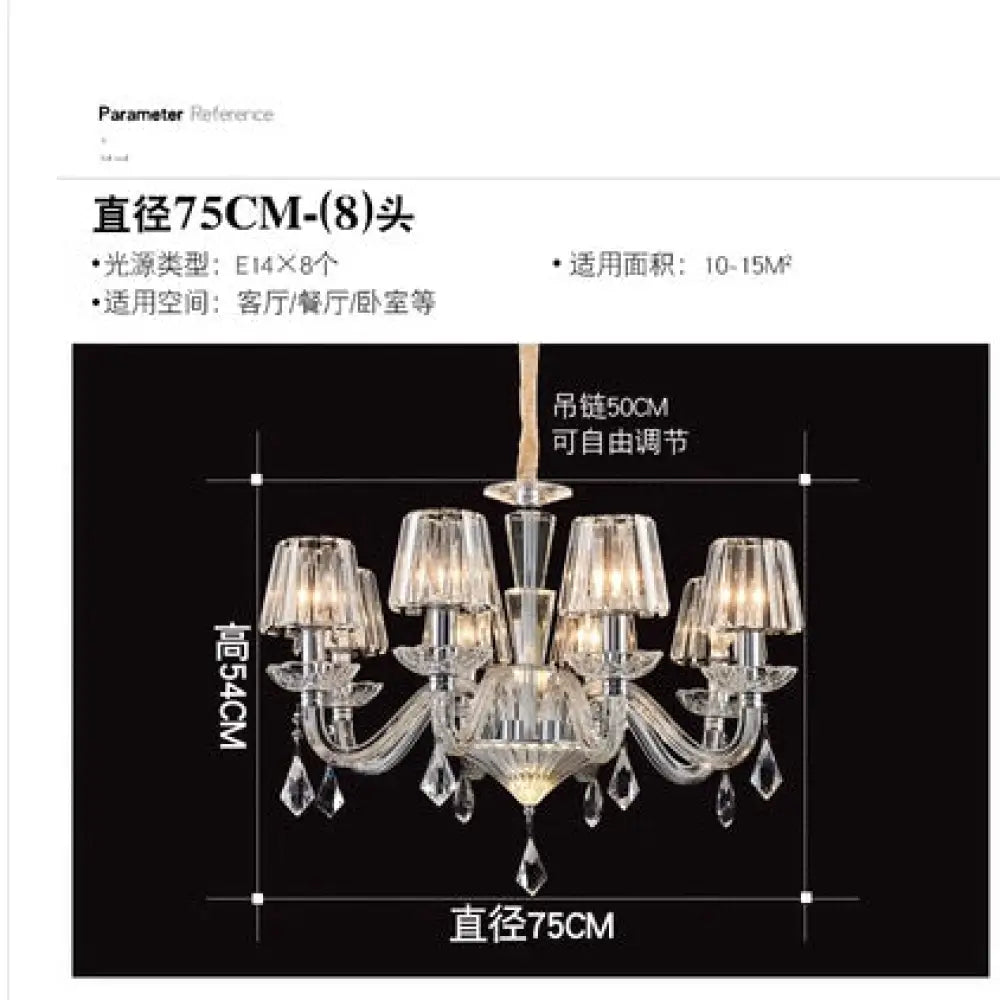 European-Style Living Room Crystal Chandelier 2024 Simple Modern Bedroom Study Lamp Light Luxury Villa Dining Room Main