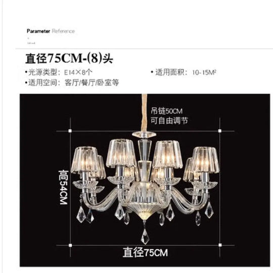 European-Style Living Room Crystal Chandelier 2024 Simple Modern Bedroom Study Lamp Light Luxury Villa Dining Room Main