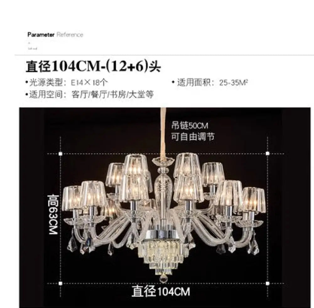 European-Style Living Room Crystal Chandelier 2024 Simple Modern Bedroom Study Lamp Light Luxury Villa Dining Room Main