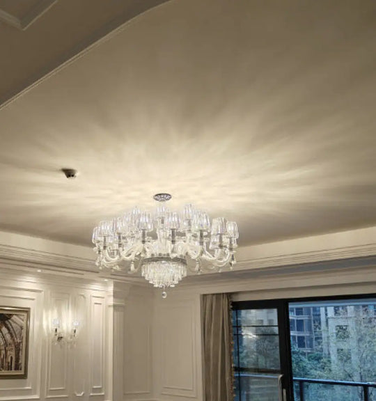 European-Style Living Room Crystal Chandelier 2024 Simple Modern Bedroom Study Lamp Light Luxury Villa Dining Room Main