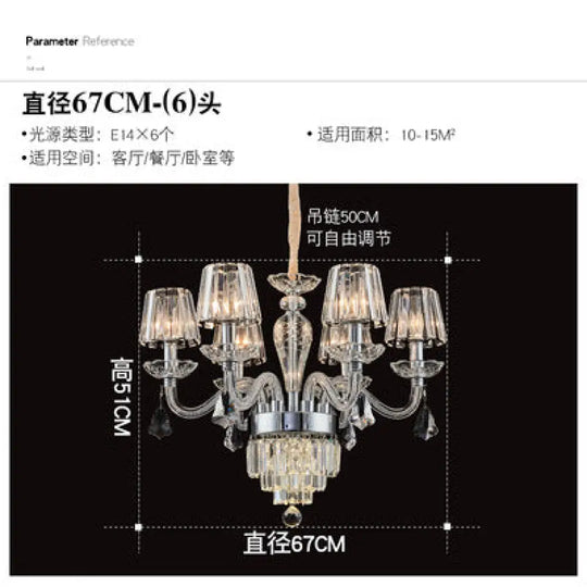 European-Style Living Room Crystal Chandelier 2024 Simple Modern Bedroom Study Lamp Light Luxury Villa Dining Room Main