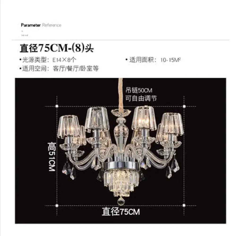European-Style Living Room Crystal Chandelier 2024 Simple Modern Bedroom Study Lamp Light Luxury Villa Dining Room Main