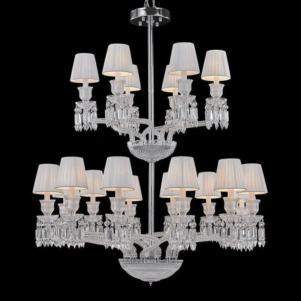 European-style Stair Crystal Chandelier Restaurant Bedroom Lamp Luxury Atmospheric Villa Living Room Lamp Restaurant