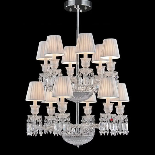 European-style Stair Crystal Chandelier Restaurant Bedroom Lamp Luxury Atmospheric Villa Living Room Lamp Restaurant