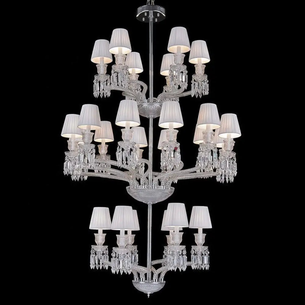 European-style Stair Crystal Chandelier Restaurant Bedroom Lamp Luxury Atmospheric Villa Living Room Lamp Restaurant