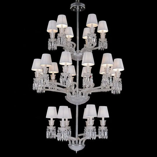 European-style Stair Crystal Chandelier Restaurant Bedroom Lamp Luxury Atmospheric Villa Living Room Lamp Restaurant