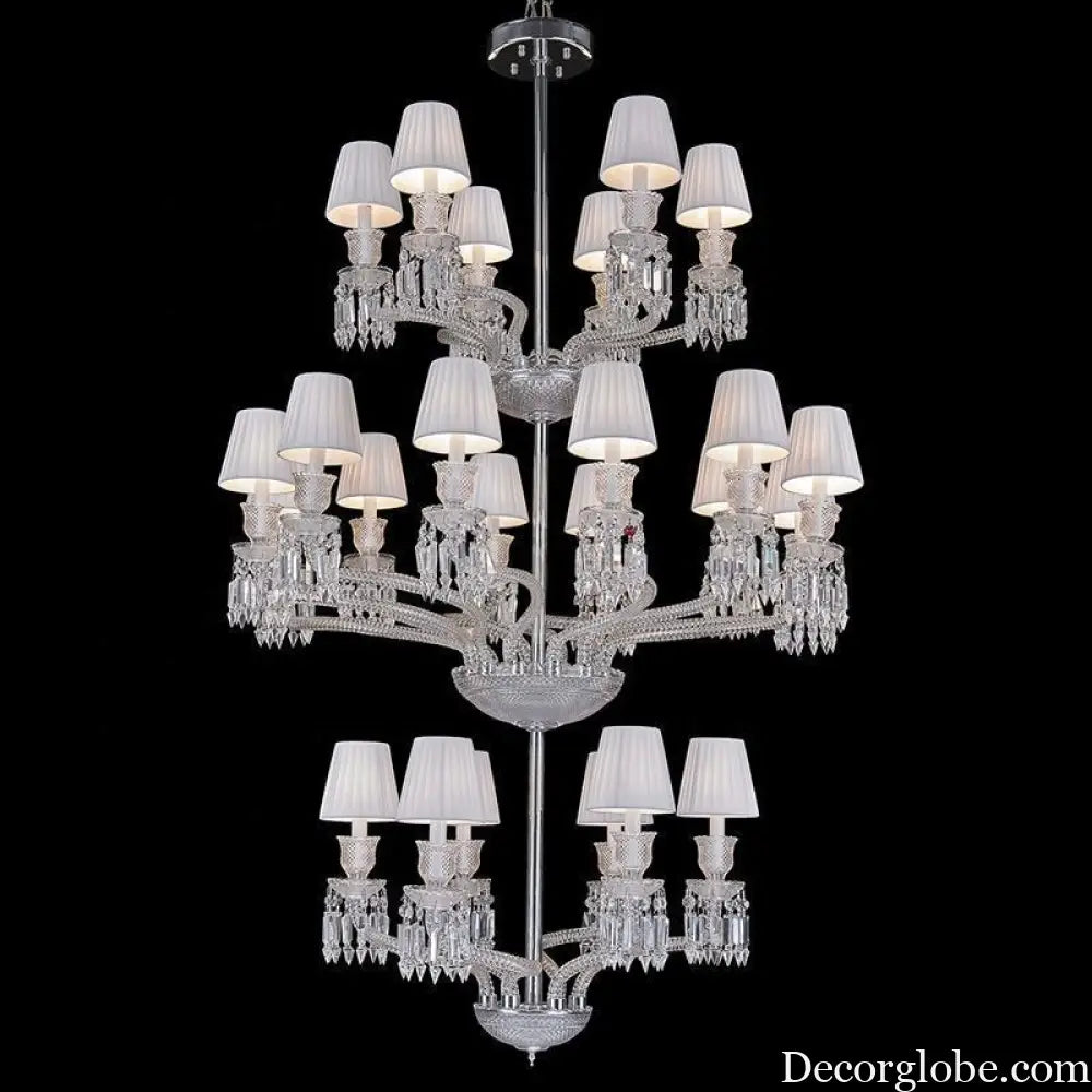 European-style Stair Crystal Chandelier Restaurant Bedroom Lamp Luxury Atmospheric Villa Living Room Lamp Restaurant