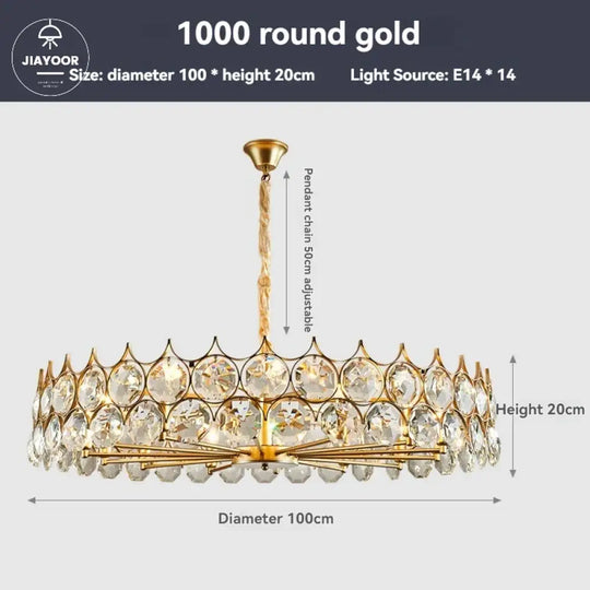 Modern Light Luxury LED Crystal Light Home Decoration Living Room Villa Dining Room Bedroom Crystal Hanging Light