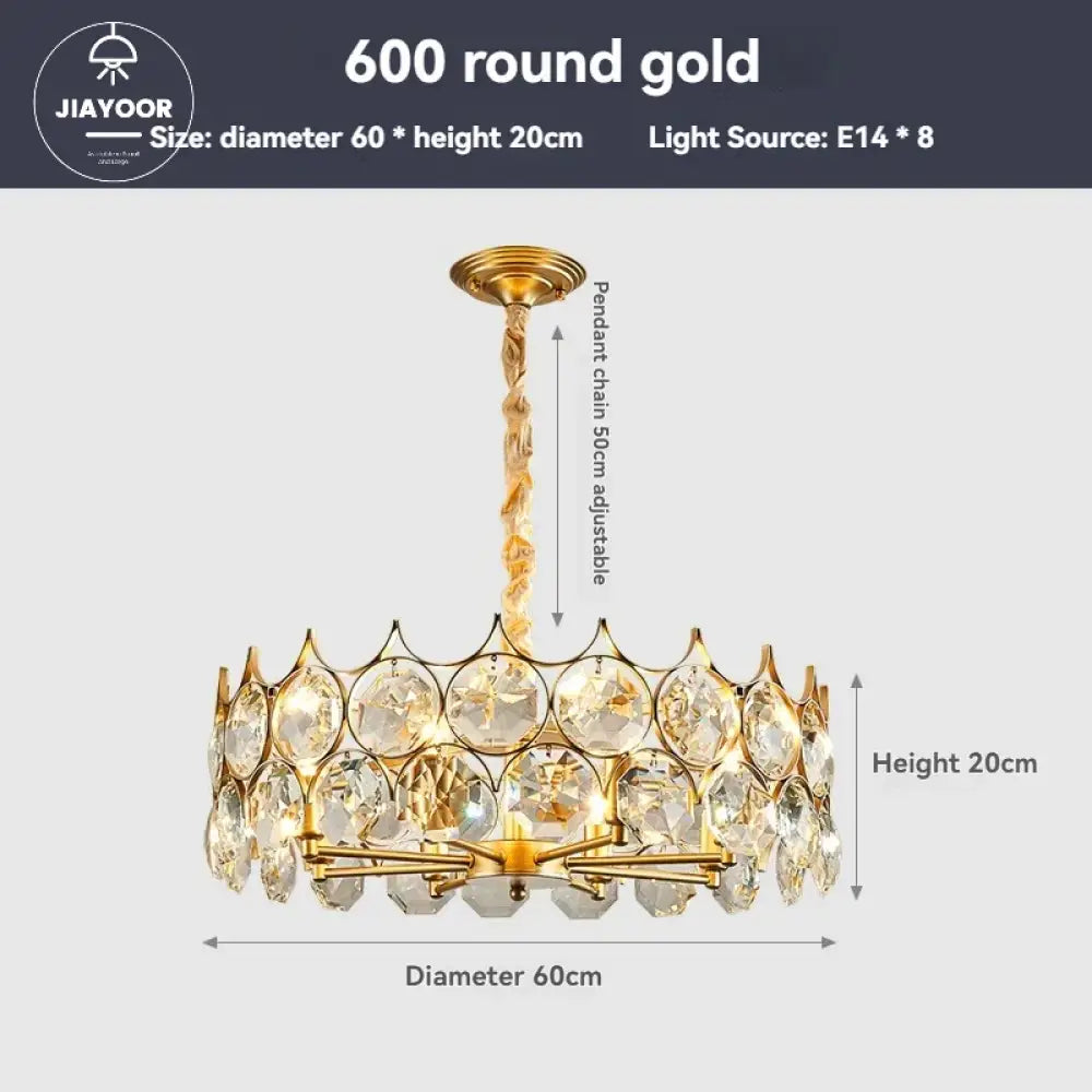 Modern Light Luxury LED Crystal Light Home Decoration Living Room Villa Dining Room Bedroom Crystal Hanging Light