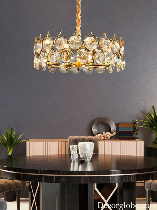 Modern Light Luxury LED Crystal Light Home Decoration Living Room Villa Dining Room Bedroom Crystal Hanging Light