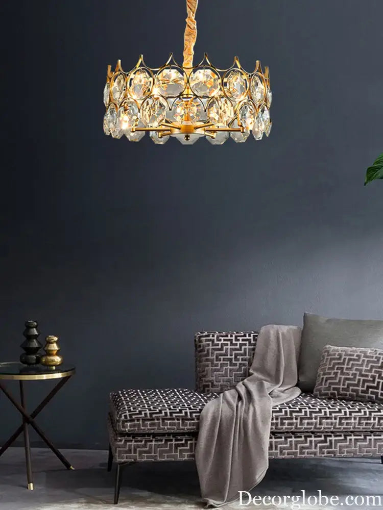 Modern Light Luxury LED Crystal Light Home Decoration Living Room Villa Dining Room Bedroom Crystal Hanging Light