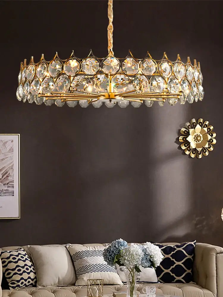 Modern Light Luxury LED Crystal Light Home Decoration Living Room Villa Dining Room Bedroom Crystal Hanging Light