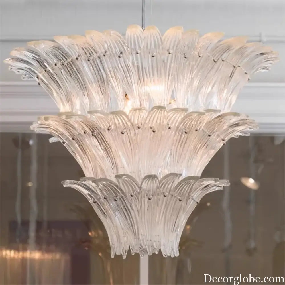 Odette French Vintage Murano Glass LED Chandelier for Living Room &amp; Staircase Chandelier