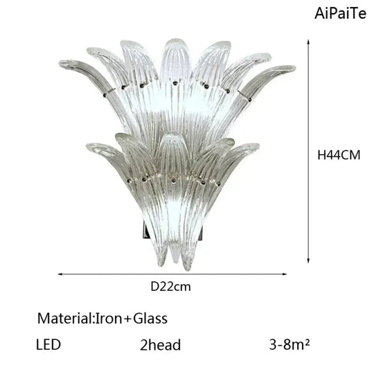 Odette French Vintage Murano Glass LED Chandelier for Living Room &amp; Staircase CD22CM2head / changeable Chandelier